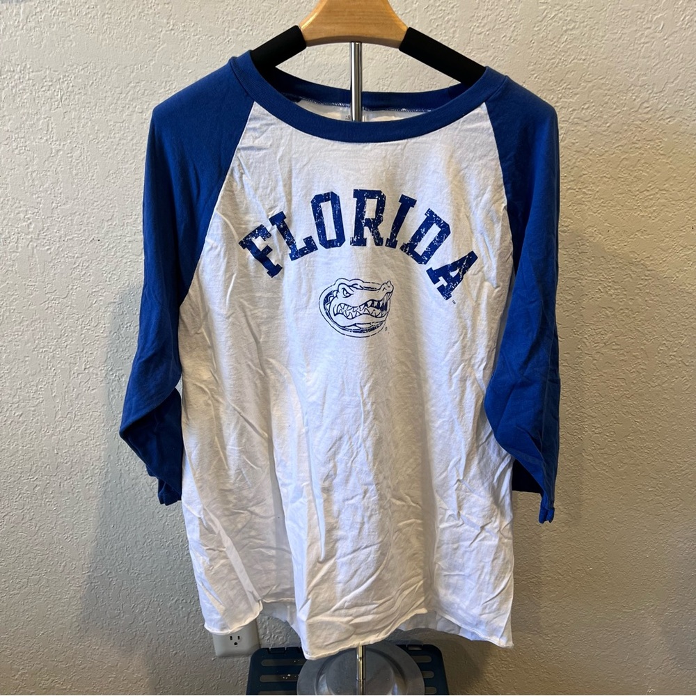 Florida Gators Raglan Baseball Tee XXL Blue White NCAA The Victory Shirt